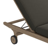 Lark Outdoor Patio Teak Chaise Lounge Chair in Weathered Gray Flint