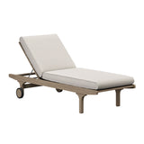 Lark Outdoor Patio Teak Wood 3-Piece Chaise Lounge Furniture Set in Weathered Gray Pebble