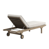 Lark Outdoor Patio Teak Wood 3-Piece Chaise Lounge Furniture Set in Weathered Gray Pebble