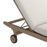 Lark Outdoor Patio Teak Chaise Lounge Chair in Weathered Gray Pebble