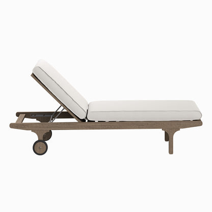 Saratoga Outdoor Patio Teak Chaise Lounge Chair by Furniture For America