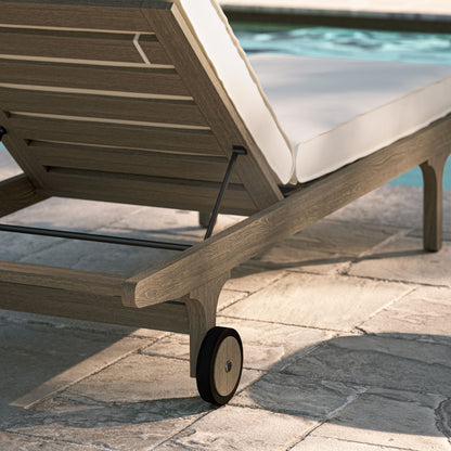 Saratoga Outdoor Patio Teak Chaise Lounge Chair by Furniture For America