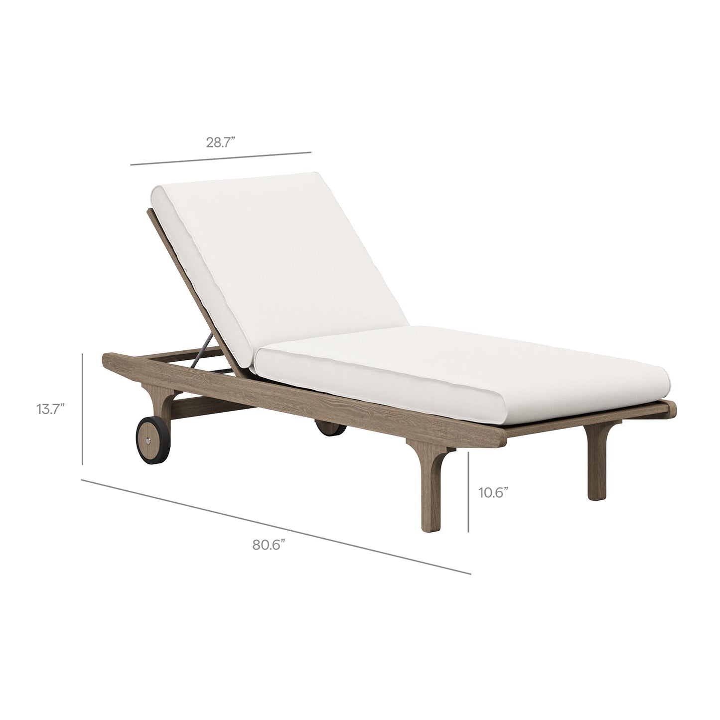 Saratoga Outdoor Patio Teak Chaise Lounge Chair by Furniture For America