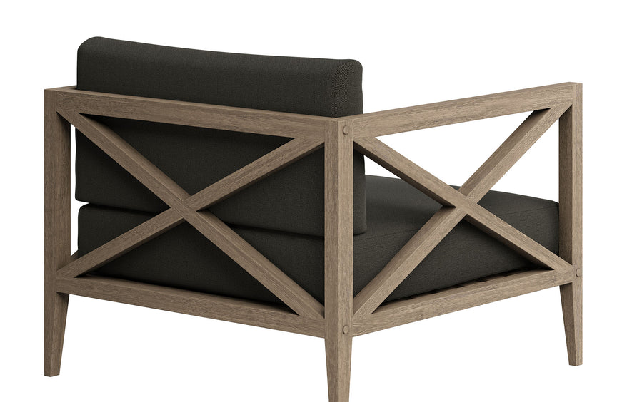 Roan 5-Piece Outdoor Patio Teak Wood Furniture Set in Weathered Gray Flint