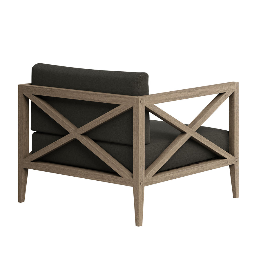 Roan 5-Piece Outdoor Patio Teak Wood Furniture Set in Weathered Gray Flint
