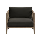 Roan 3-Piece Outdoor Patio Teak Wood Furniture Set with Armchair and Side Table in Weathered Gray Flint