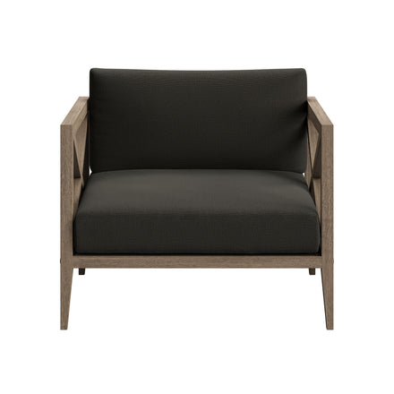Northlake 3-Piece Outdoor Patio Teak Wood Furniture Set with Armchair and Side Table in Weathered Gray Flint
