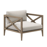 Roan 5-Piece Outdoor Patio Teak Wood Furniture Set in Weathered Gray Pebble