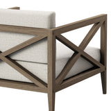 Roan Outdoor Patio Teak Armchair in Weathered Gray Pebble