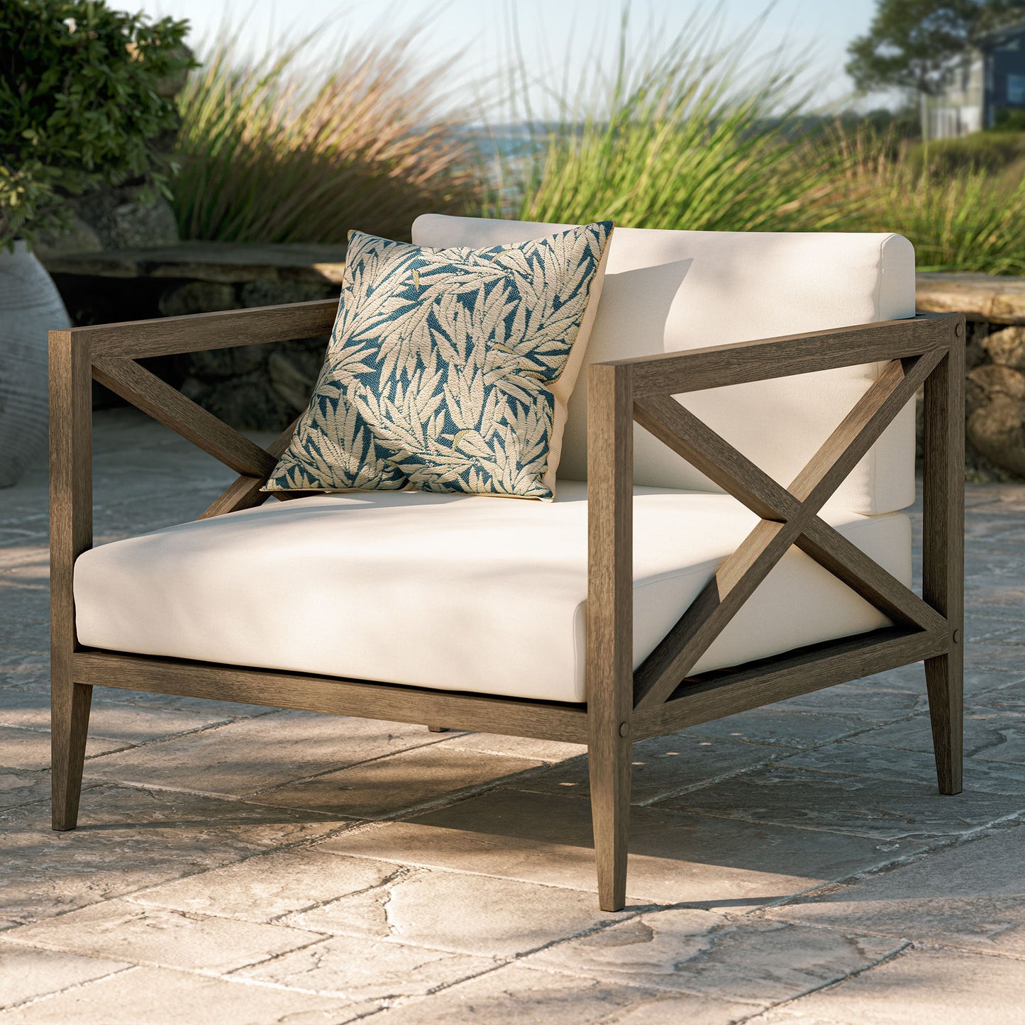 Northlake Outdoor Patio Teak Armchair by Furniture For America