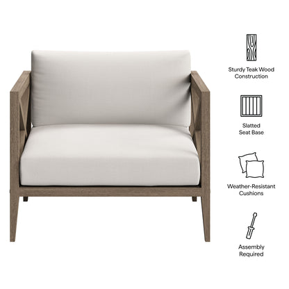 Northlake Outdoor Patio Teak Armchair by Furniture For America