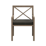 Roan 7-Piece Outdoor Patio Teak Wood Dining Set in Weathered Gray Flint