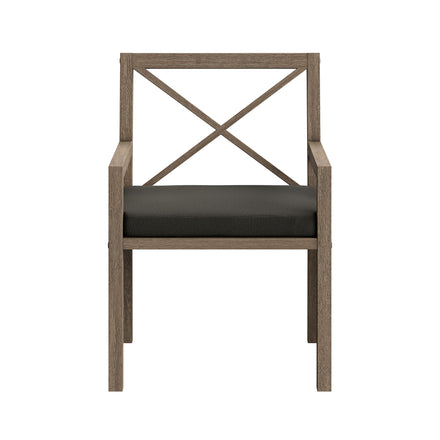 Northlake 7-Piece Outdoor Patio Teak Wood Dining Set in Weathered Gray Flint