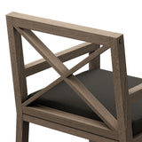 Roan Outdoor Patio Teak Dining Armchair in Weathered Gray Flint