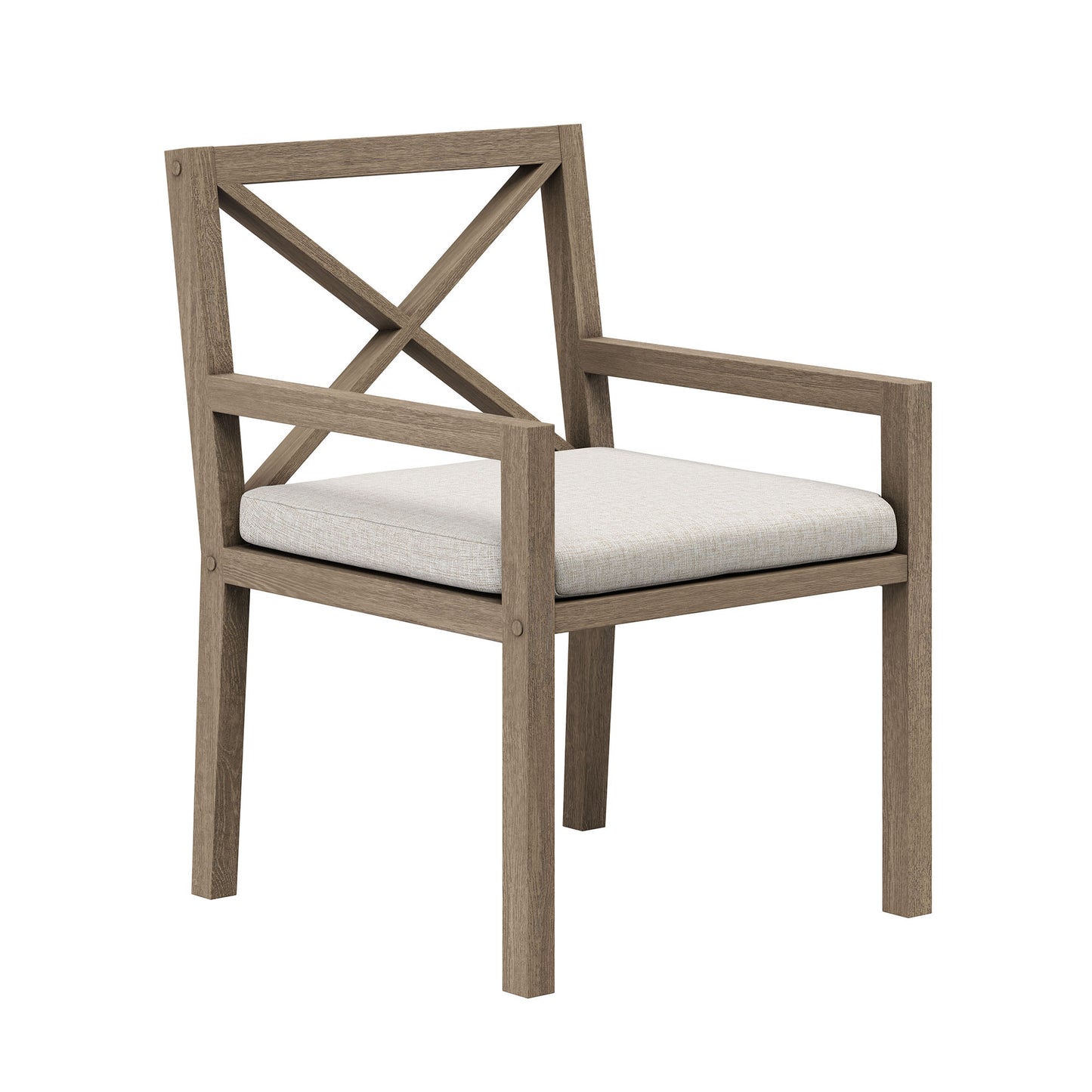 Roan 7-Piece Outdoor Patio Teak Wood Dining Set in Weathered Gray Pebble