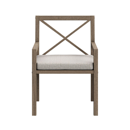 Northlake 9-Piece Outdoor Patio Teak Wood Dining Set in Weathered Gray Pebble