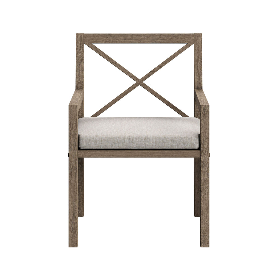 Roan 9-Piece Outdoor Patio Teak Wood Dining Set in Weathered Gray Pebble