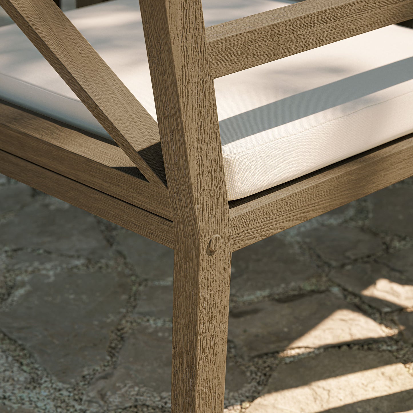 Northlake Outdoor Patio Teak Dining Armchair by Furniture For America