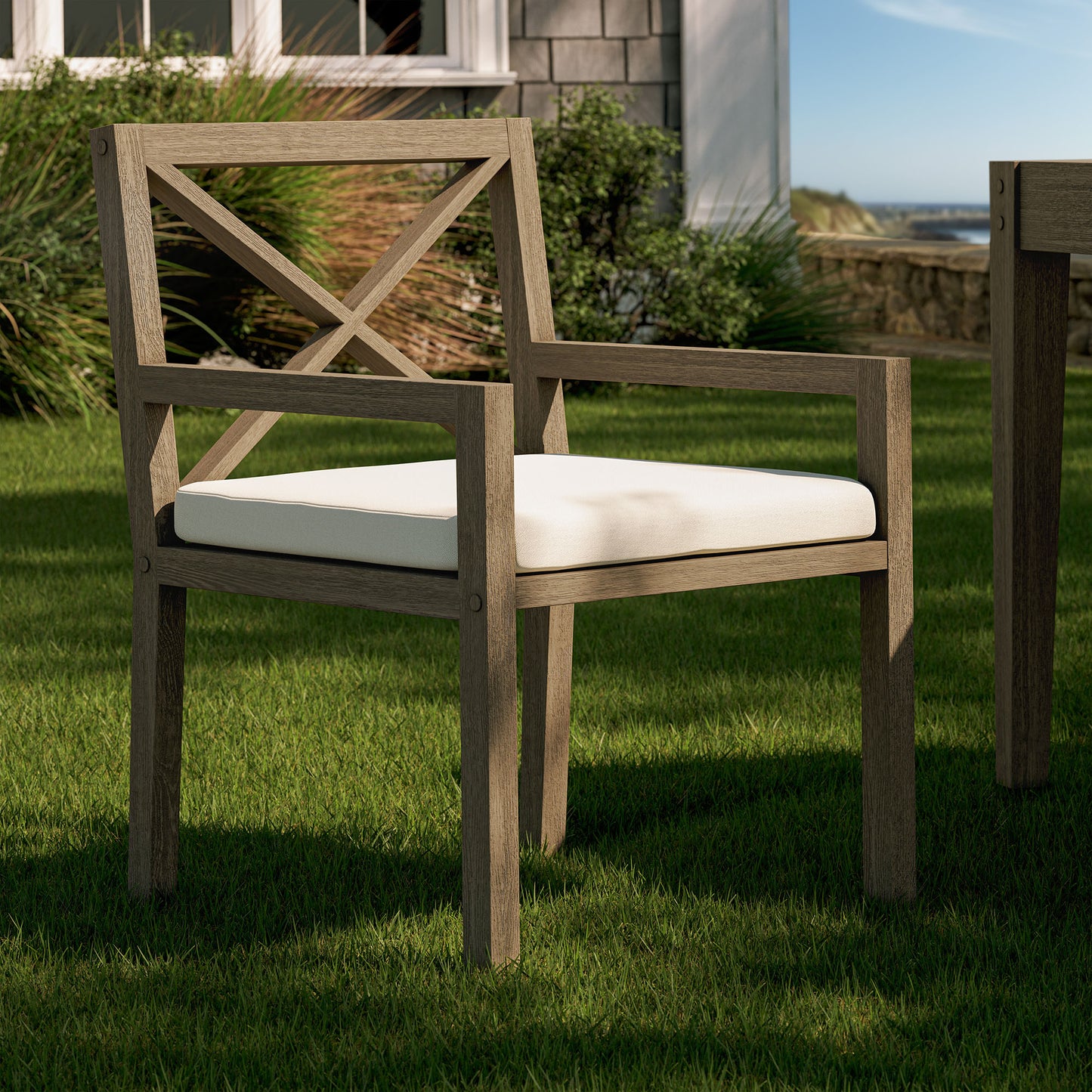 Northlake Outdoor Patio Teak Dining Armchair by Furniture For America