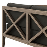 Roan Outdoor Patio Teak Loveseat in Weathered Gray Flint