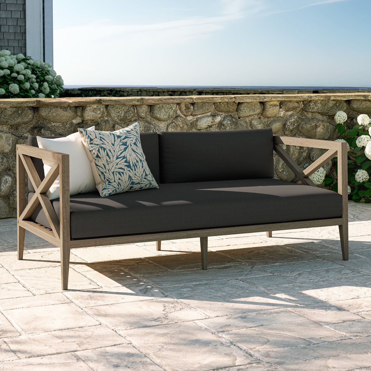 Northlake Outdoor Patio Teak Loveseat by Furniture for America