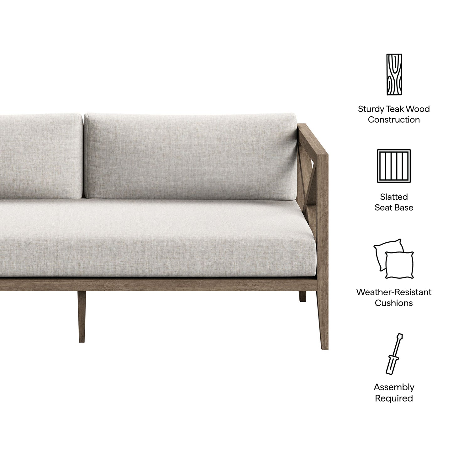 Northlake Outdoor Patio Teak Loveseat by Furniture for America