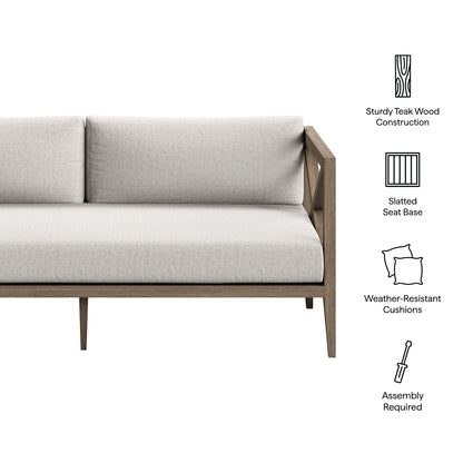Northlake Outdoor Patio Teak Loveseat by Furniture for America