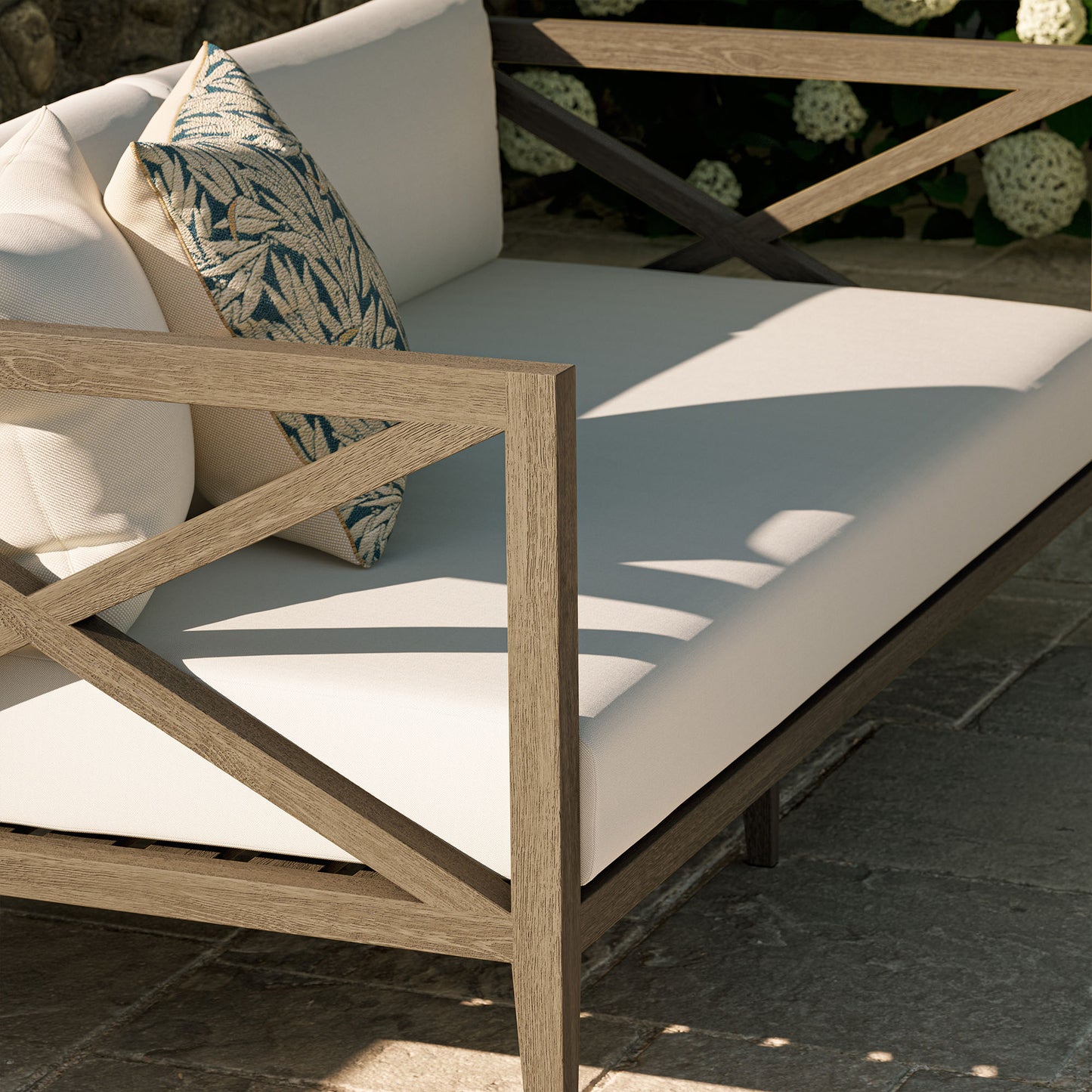 Northlake Outdoor Patio Teak Loveseat by Furniture For America