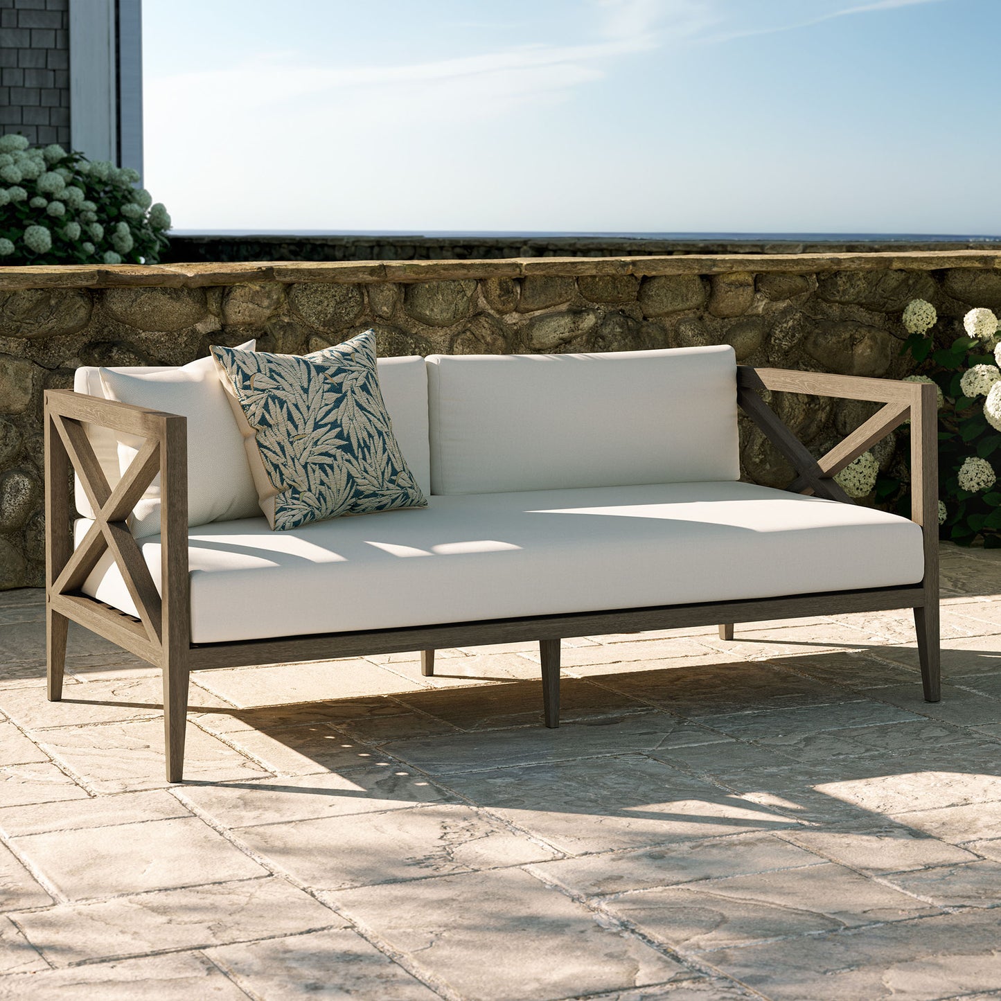 Northlake Outdoor Patio Teak Loveseat by Furniture For America