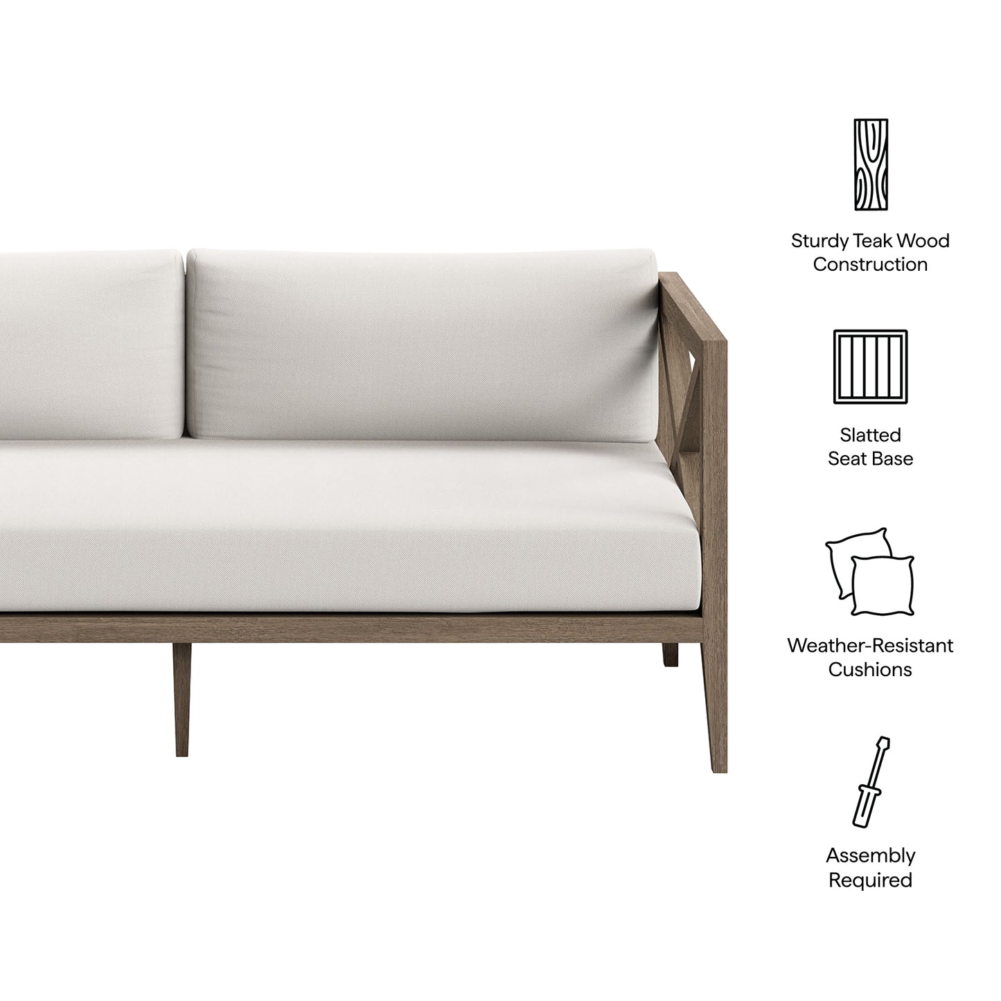 Northlake Outdoor Patio Teak Loveseat by Furniture For America