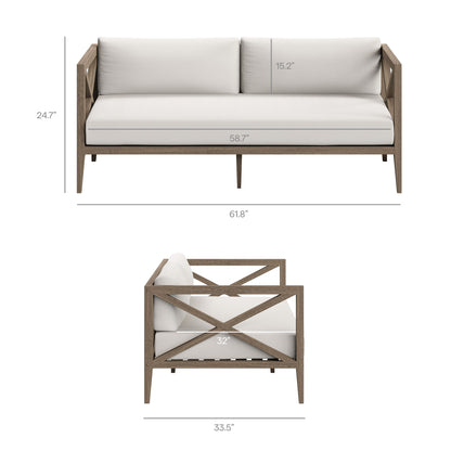 Northlake Outdoor Patio Teak Loveseat by Furniture For America