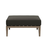 Roan Outdoor Patio Teak Wood Loveseat and Ottoman Set in Weathered Gray Flint