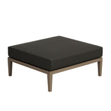 Roan Outdoor Patio Teak Wood Loveseat and Ottoman Set in Weathered Gray Flint