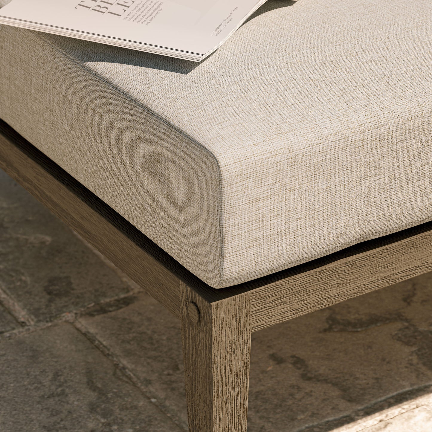 Northlake Outdoor Patio Teak Ottoman by Furniture for America