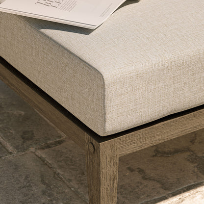 Northlake Outdoor Patio Teak Ottoman by Furniture for America