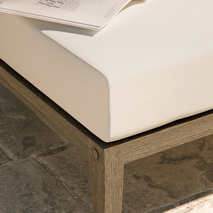 Northlake Outdoor Patio Teak Ottoman by Furniture For America