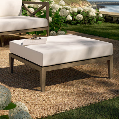 Northlake Outdoor Patio Teak Ottoman by Furniture For America