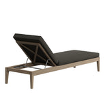 Roan Outdoor Patio Teak Chaise Lounge in Weathered Gray Flint
