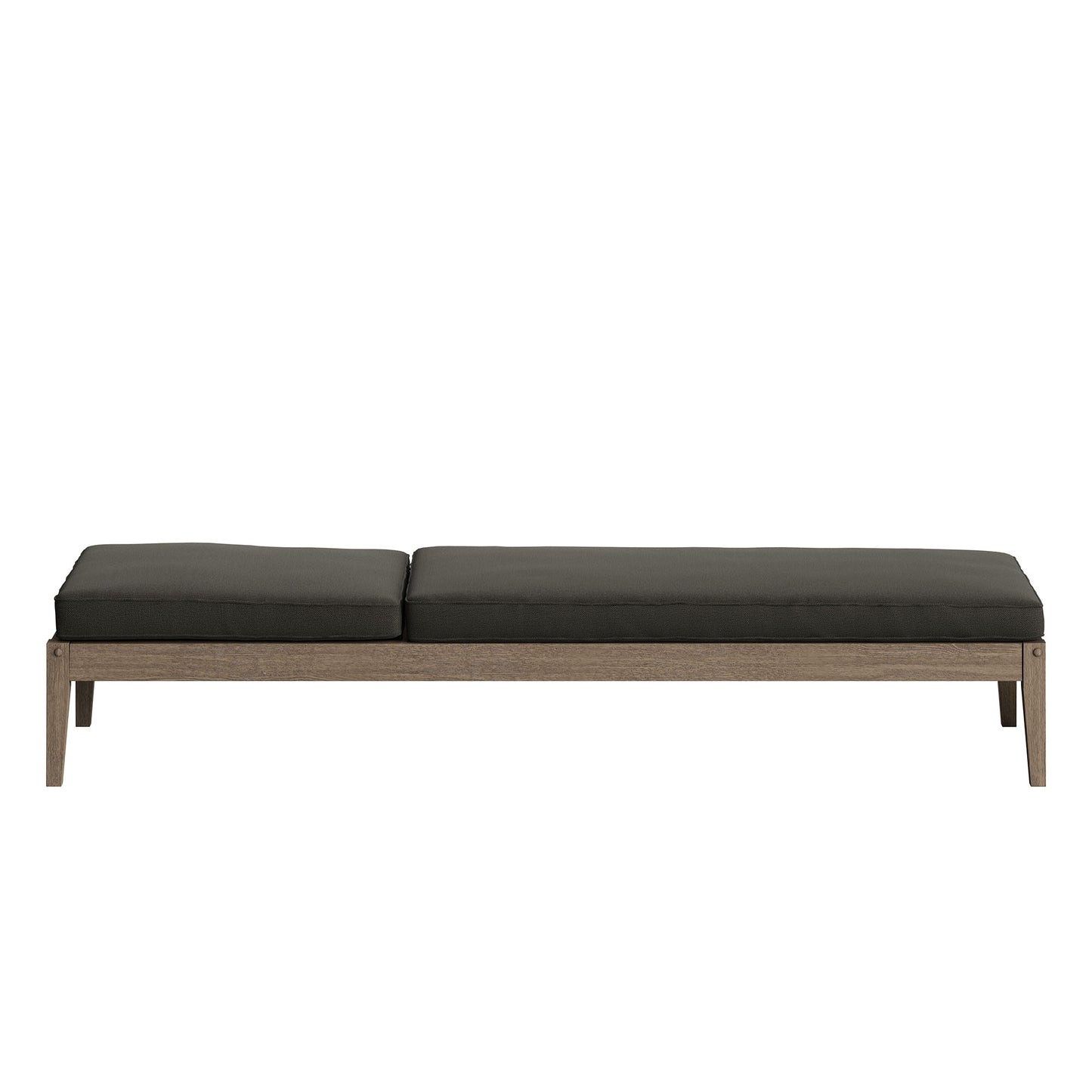 Roan Outdoor Patio Teak Chaise Lounge in Weathered Gray Flint