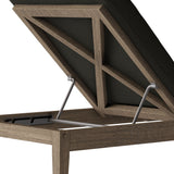 Roan Outdoor Patio Teak Chaise Lounge in Weathered Gray Flint