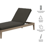 Roan Outdoor Patio Teak Chaise Lounge in Weathered Gray Flint