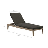 Roan Outdoor Patio Teak Chaise Lounge in Weathered Gray Flint