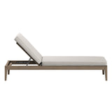 Roan 3-Piece Outdoor Patio Teak Wood Furniture Set with Chaise Lounges and Side Table in Weathered Gray Pebble