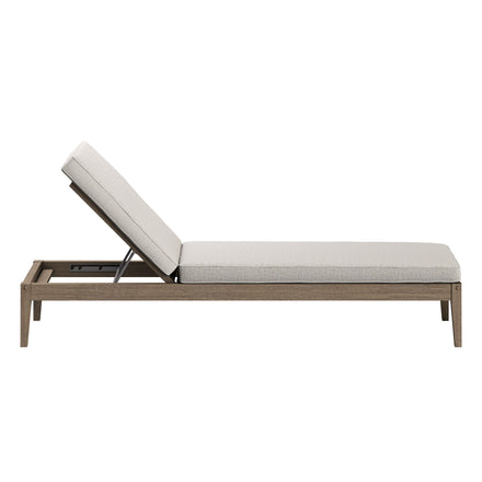 Northlake 3-Piece Outdoor Patio Teak Wood Furniture Set with Chaise Lounges and Side Table in Weathered Gray Pebble