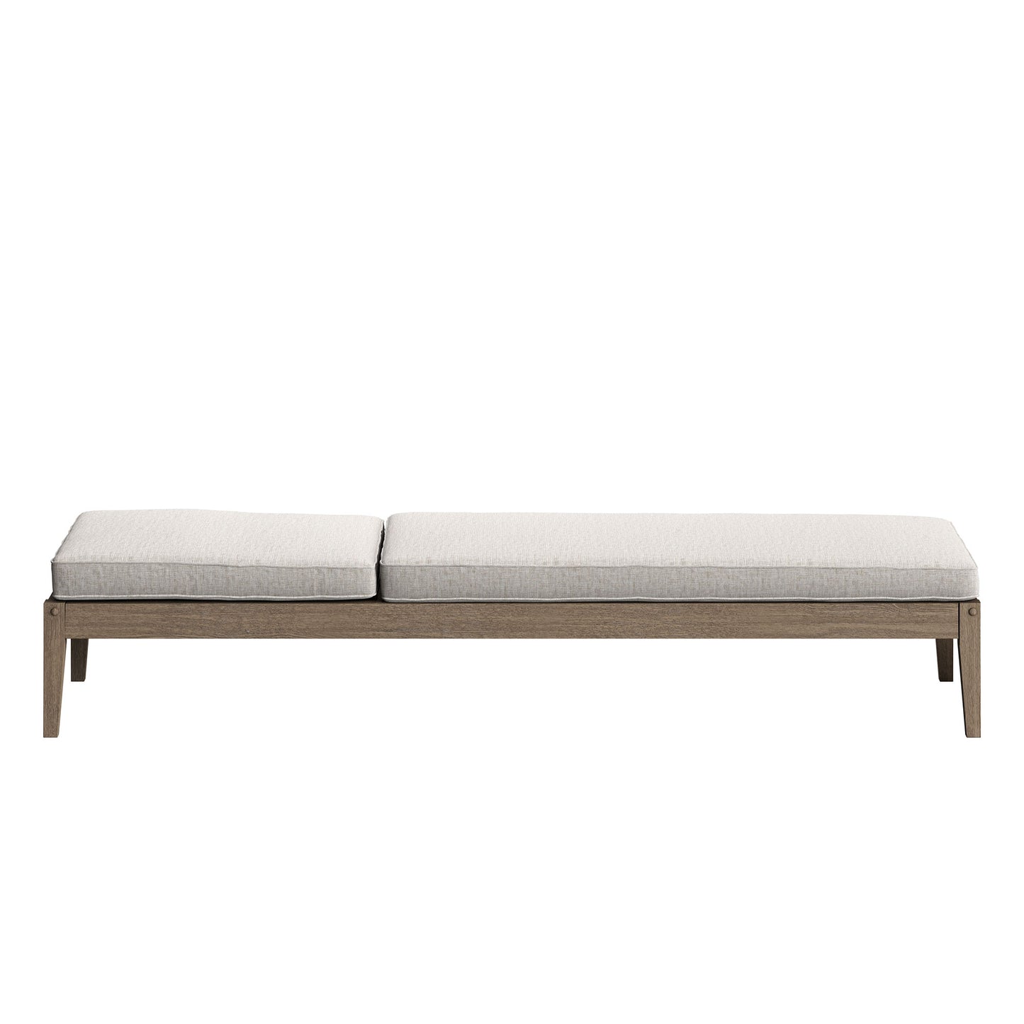 Roan Outdoor Patio Teak Chaise Lounge in Weathered Gray Pebble