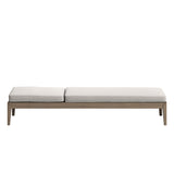 Roan Outdoor Patio Teak Chaise Lounge in Weathered Gray Pebble
