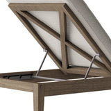 Roan Outdoor Patio Teak Chaise Lounge in Weathered Gray Pebble