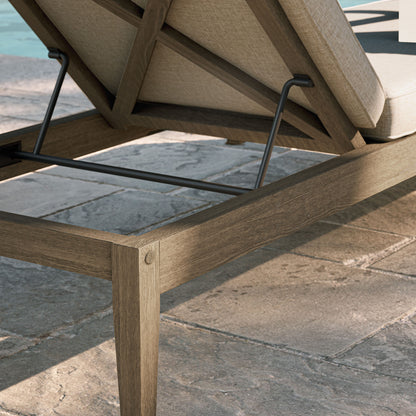 Northlake Outdoor Patio Teak Chaise Lounge by Furniture for America