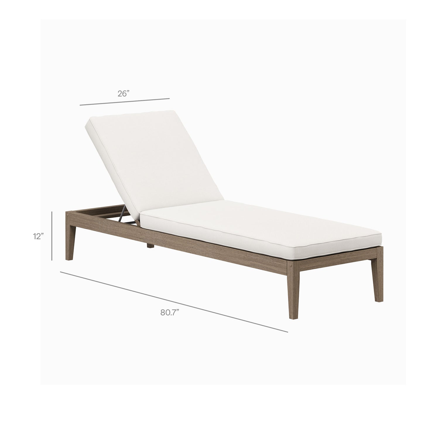 Northlake Outdoor Patio Teak Chaise Lounge by Furniture For America