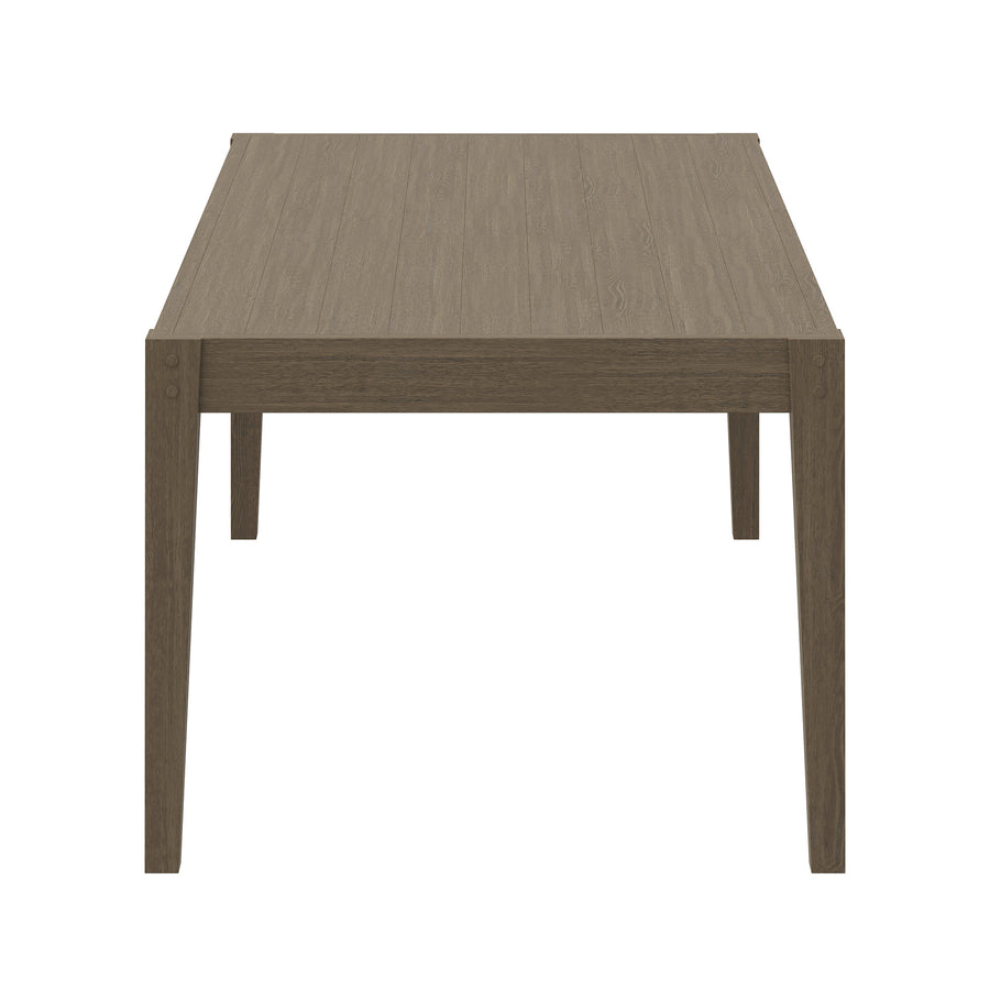 Northlake 83" Rectangular Outdoor Patio Teak Dining Table in Weathered Gray